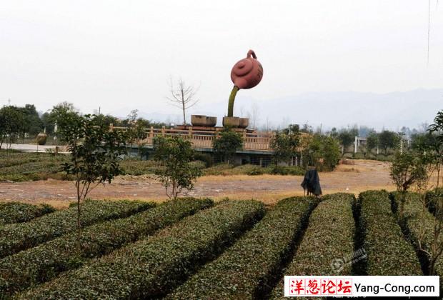 重庆悬空茶壶遭吐槽 绿色水柱似粪便(4)