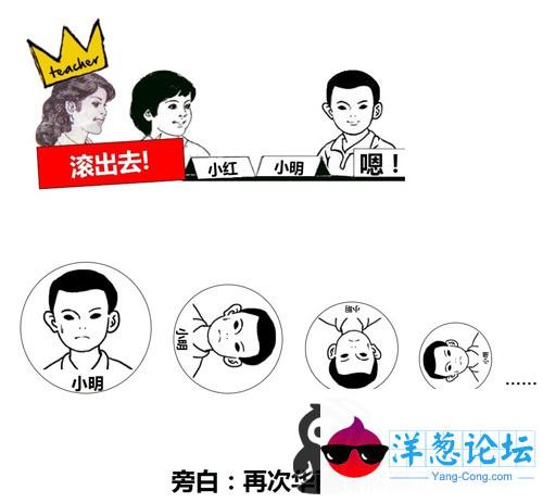 漫画图片完美演绎小明滚出去