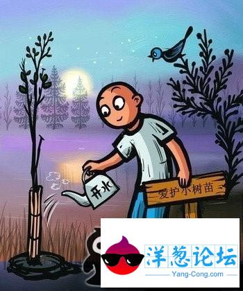 爱护小树苗，从我做起...